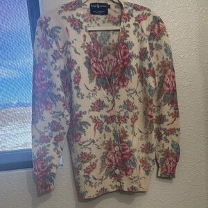 Ralph Lauren Vintage Floral Wool Cardigan